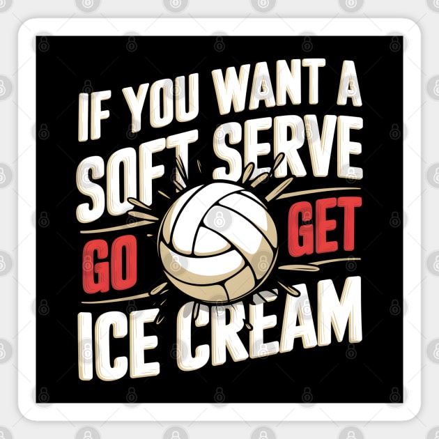 Funny Volleyball Soft Serve Ice Cream Magnet by MakerMind8.2